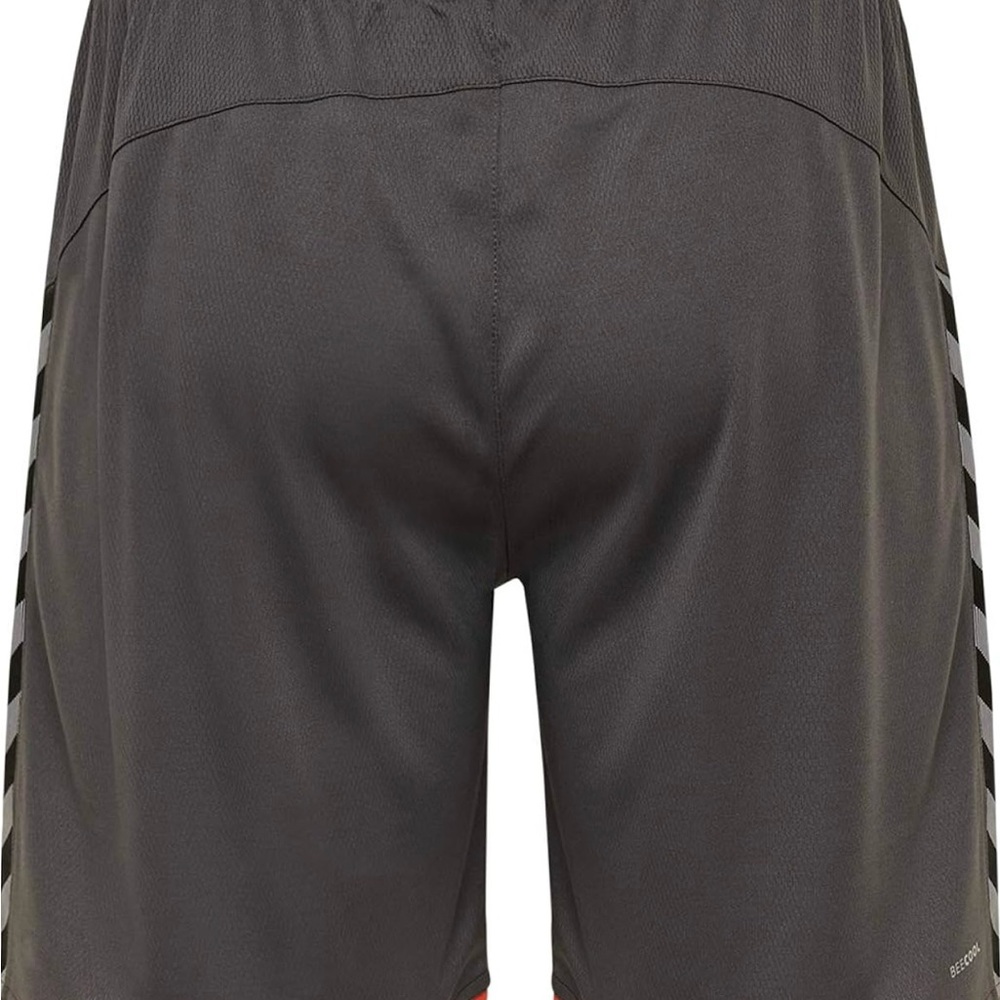 Hummel Authentic Poly Soccer Football Shorts EU S US XS NWT Gray Orange Men’s - Picture 15 of 16